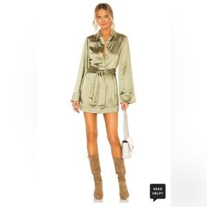 Camila Coelho Priscilla Mini Dress in Sage